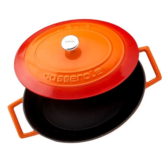 Cratita ovala, fonta, 27cm/3,9L, "Folk", Portocaliu - LAVA