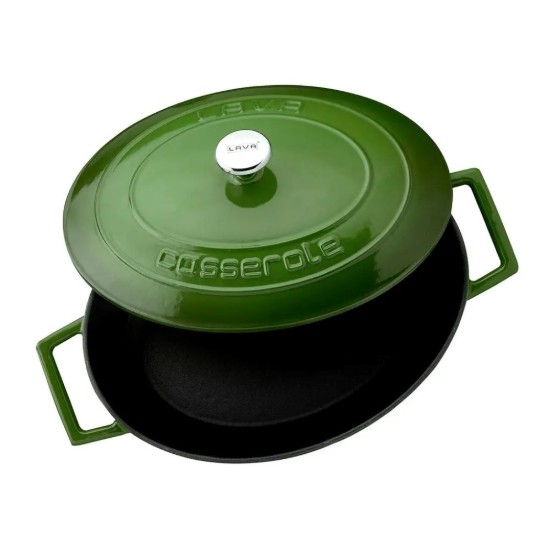 Cratita ovala, fonta, 27cm/3,9L, "Folk", Verde - LAVA