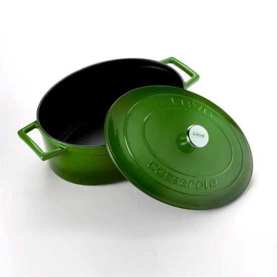 Cratita ovala, fonta, 27cm/3,9L, "Folk", Verde - LAVA