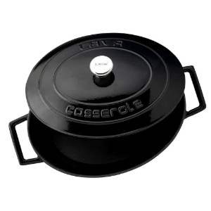 Cratita ovala, fonta, 27cm/3,9L, "Folk", Negru - LAVA