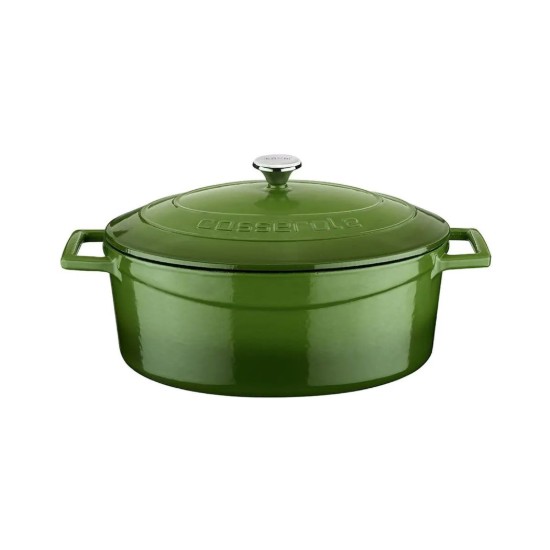 Cratita ovala, fonta, 27cm/3,9L, "Folk", Verde - LAVA