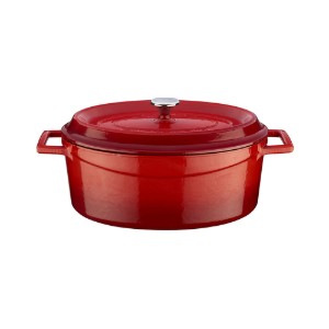 Cratita ovala, fonta, 27cm/3,91L, "Trendy", Rosu - LAVA