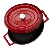 Cratita ovala, fonta, 27cm/3,91L, "Trendy", Rosu - LAVA