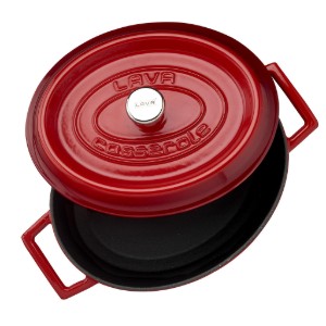 Cratita ovala, fonta, 27cm/3,91L, "Trendy", Rosu - LAVA