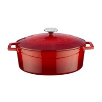 Cratita ovala, fonta, 29cm/4,67L, "Folk", Rosu - LAVA