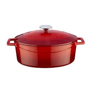 Cratita ovala, fonta, 29cm/4,7L, "Folk", Rosu - LAVA