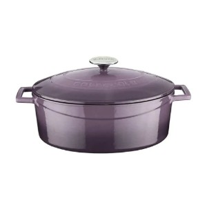 Cratita ovala, fonta, 29cm/4,67L, "Folk", Mov - LAVA