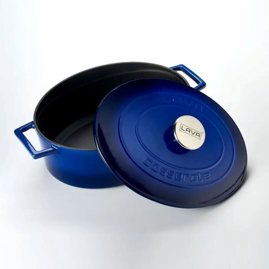 Cratita ovala, fonta, 29cm/4,67L "Folk", Albastru - LAVA