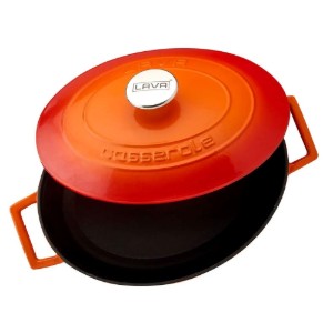 Cratita ovala, fonta, 29cm/4,67L, "Folk", Portocaliu - LAVA