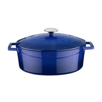 Cratita ovala, fonta, 29cm/4,67L "Folk", Albastru - LAVA
