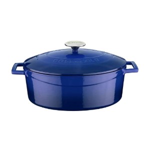 Cratita ovala, fonta, 29cm/4,67L "Folk", Albastru - LAVA