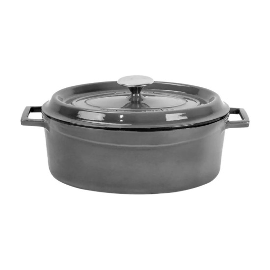 Cratita ovala, fonta, 29cm/4,7L, "Premium", Gri - LAVA