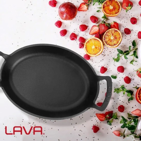 Tava ovala fonta, 19 x 14 cm, Rosu - LAVA