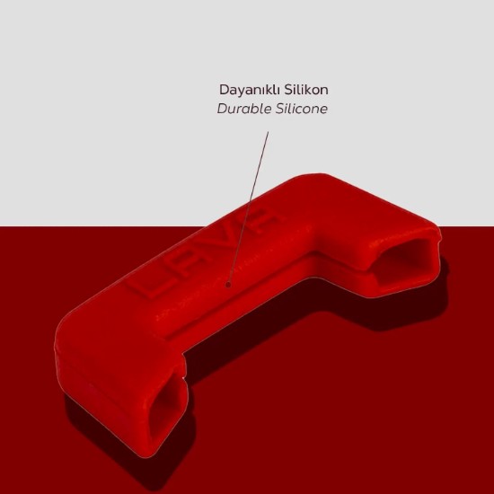 Set 2 manere, silicon, Rosu - LAVA