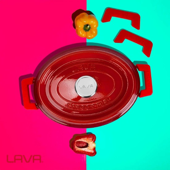 Set 2 manere, silicon, Rosu - LAVA