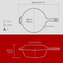 Set combo tigaie cu capac, 26 cm, fonta, Rosu - LAVA
