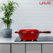 Set combo tigaie cu capac, 26cm, fonta, Rosu - LAVA