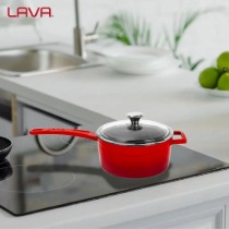 Cratita sos, fonta, 16cm/1,35L, "Glaze", Rosu  - LAVA