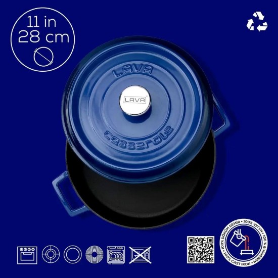 Cratita fonta, 28cm/3,5L, "Trendy", Albastru - LAVA