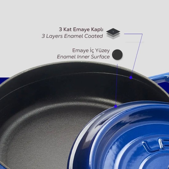 Cratita fonta, 28cm/3,5L, "Trendy", Albastru - LAVA