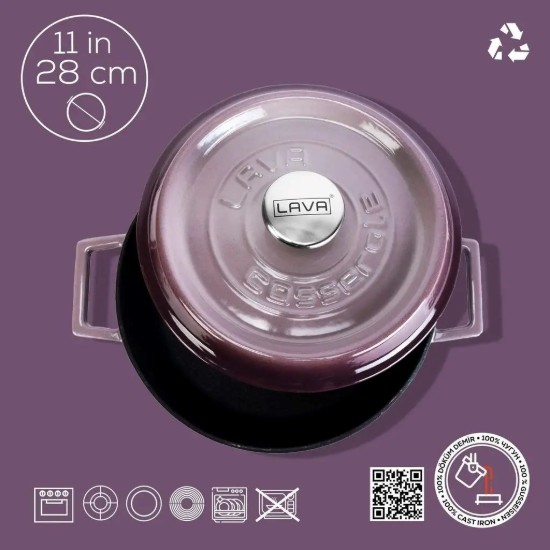 Cratita fonta, 28cm/3,5L, "Trendy", Mov - LAVA