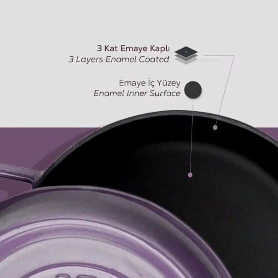 Cratita fonta, 28cm/3,5L, "Trendy", Mov - LAVA