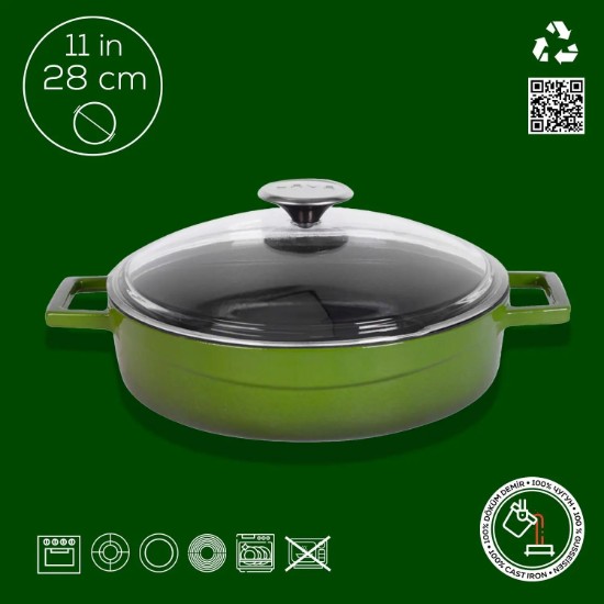 Cratita fonta, 28cm/3,5L, "Glaze", Verde - LAVA