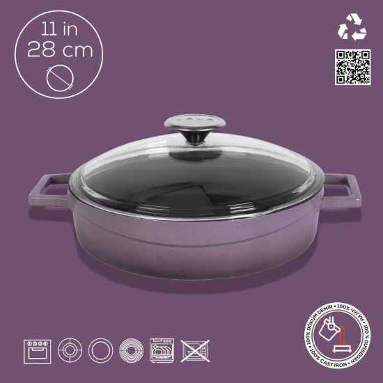 Cratita fonta, 28cm/3,5L, "Glaze", Mov - LAVA