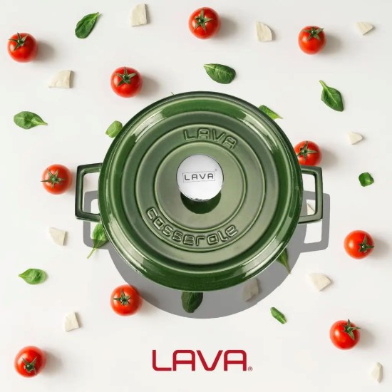 Cratita fonta, 28cm/3,5L, "Premium Majolica", Verde - LAVA