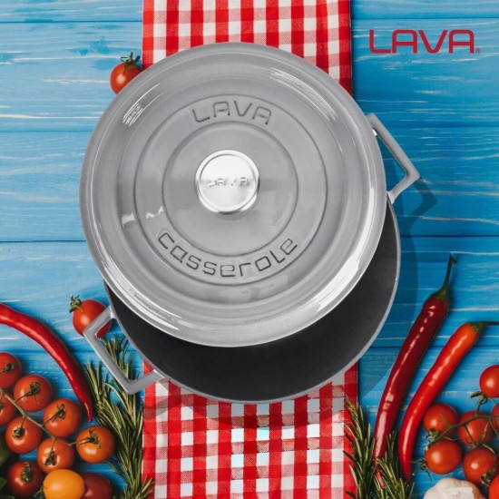 Cratita fonta, 28cm/6,71L, "Premium", Gri - LAVA