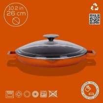 Tigaie fonta, cu capac, 26cm, "Glaze", Portocaliu - LAVA