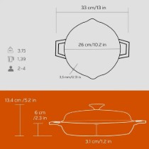 Tigaie fonta, cu capac, 26cm, "Glaze", Portocaliu - LAVA