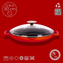 Tigaie cu capac, 30cm, "Glaze", Rosu  - LAVA