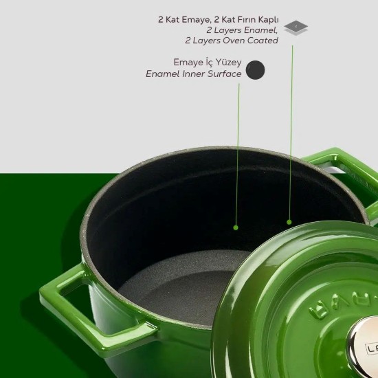 Cratita fonta, 16cm/1,33L, "Trendy", Verde - LAVA