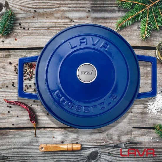 Cratita fonta, 20cm/2,82L, "Folk", Albastru - LAVA