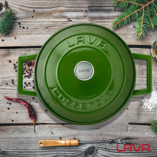 Cratita fonta, 20cm/2,82L, "Folk", Verde - LAVA