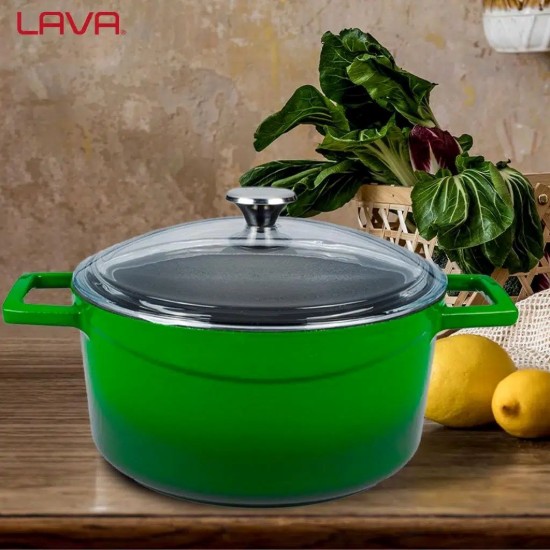 Cratita fonta, 20cm/2,82L, "Glaze", Verde - LAVA