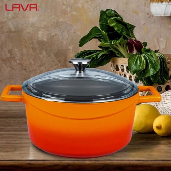 Cratita fonta, 20cm/2,82L, "Glaze", Portocaliu - LAVA
