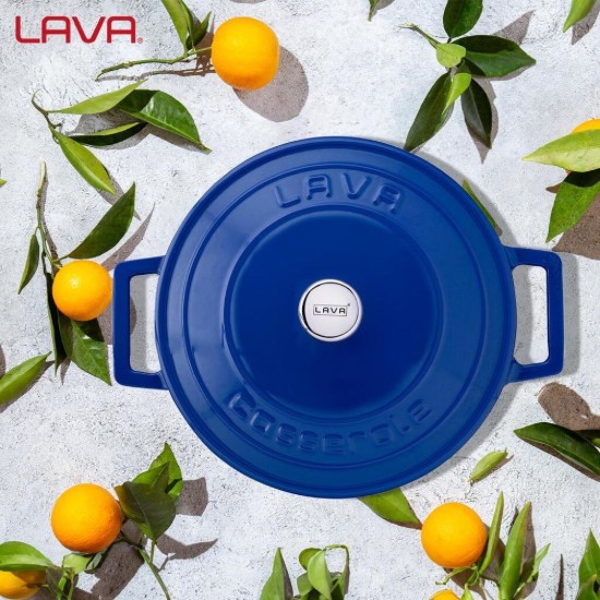 Cratita fonta, 22cm/3,4L, "Folk", Albastru - LAVA