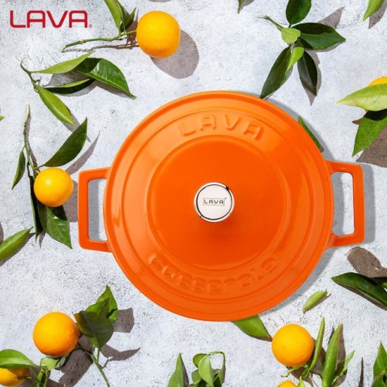 Cratita fonta, 22cm/3,4L, "Folk", Portocaliu - LAVA