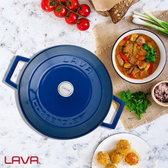 Cratita fonta, 24cm/4,5L, "Folk", Albastru - LAVA