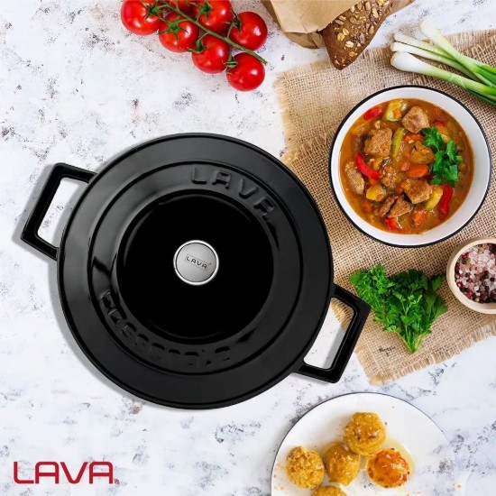 Cratita fonta, 24cm/4,5L, "Folk", Negru - LAVA