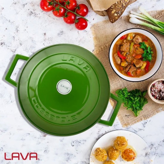 Cratita fonta, 24cm/4,5L, "Folk", Verde - LAVA