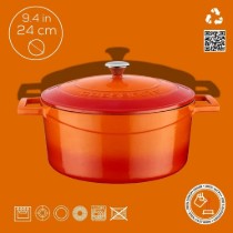 Cratita fonta, 24cm/4,5L, "Folk", Portocaliu - LAVA