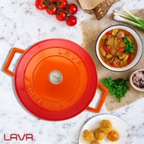 Cratita fonta, 24cm/4,5L, "Folk", Portocaliu - LAVA