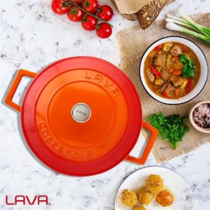 Cratita fonta, 24cm/4,5L, "Folk", Portocaliu - LAVA