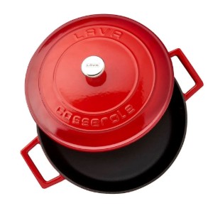 Cratita fonta, 24cm/2,47L, "Folk", Rosu - LAVA