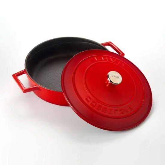 Cratita fonta, 24cm/2,47L, "Folk", Rosu - LAVA