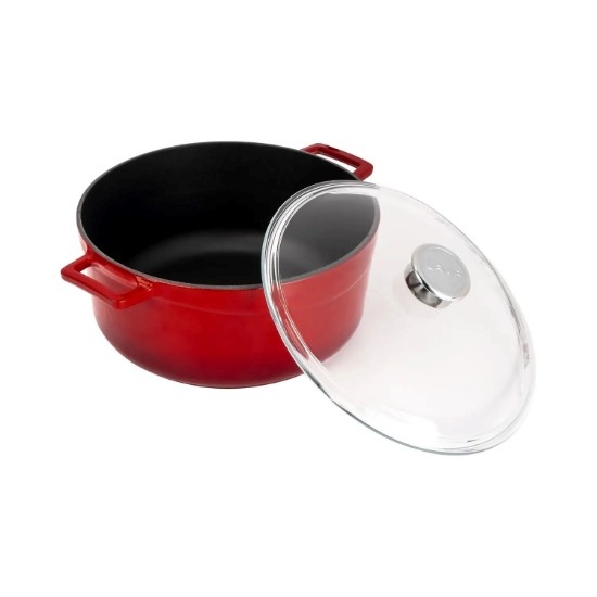 Cratita fonta, 28cm/6,7L, "Glaze", Rosu  - LAVA