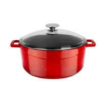 Cratita fonta, 28cm/6,7L, "Glaze", Rosu  - LAVA